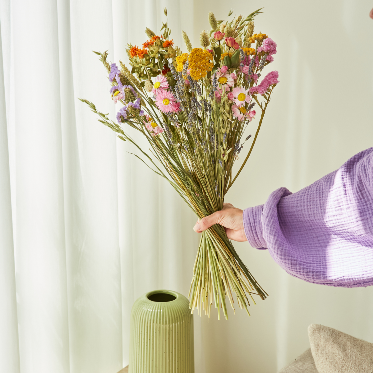 Tørrede blomster Feltbuket – Multi