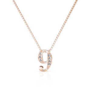 Pendentifs Number 9 - Or RosÃ© et Cristal