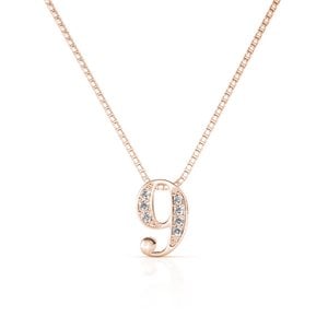 Pendentifs Number 9 - Or Rosé et Cristal