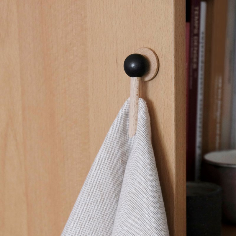 clip magnético de madera para colgar paños de cocina - negro