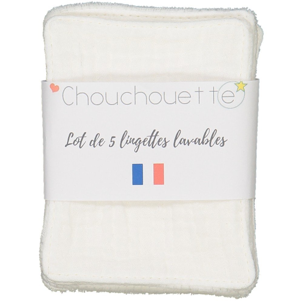 Pack of 5 washable cotton gauze wipes