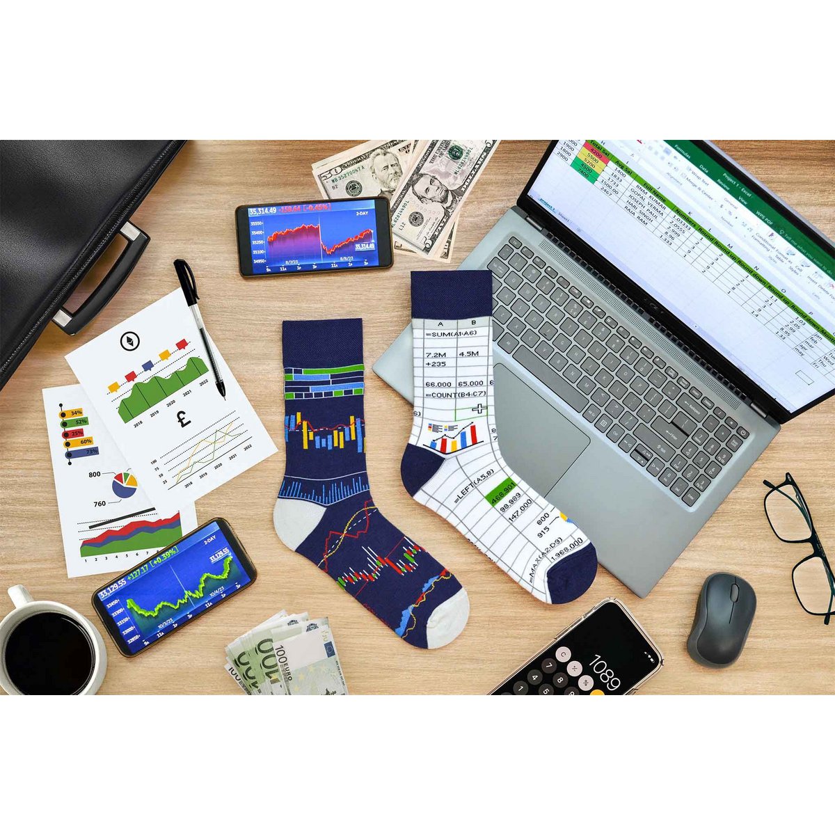 Finance socks | socks for investors - casual mismatched socks
