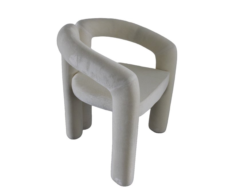 Spisestuestol Japandi White Velvet