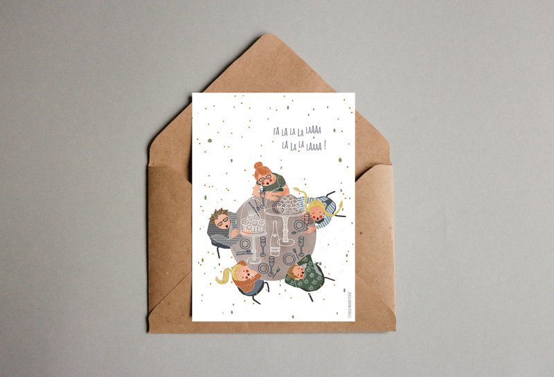 Postkarte - Serie 'Weihnachten' - 'Fa la la la laaaa'