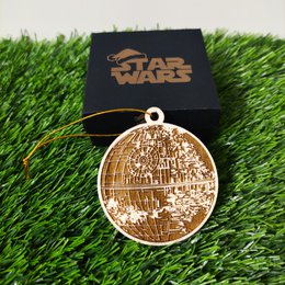 Zestaw 6 drewnianych ozdób choinkowych Star Wars, prezent dla nerdów i maniaków, ozdoby choinkowe, wystrój domu, ekologiczne dekoracje świąteczne, statki kosmiczne