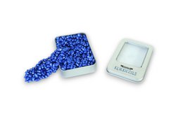  Blue sensory toy with textured surface for tactile stimulation.