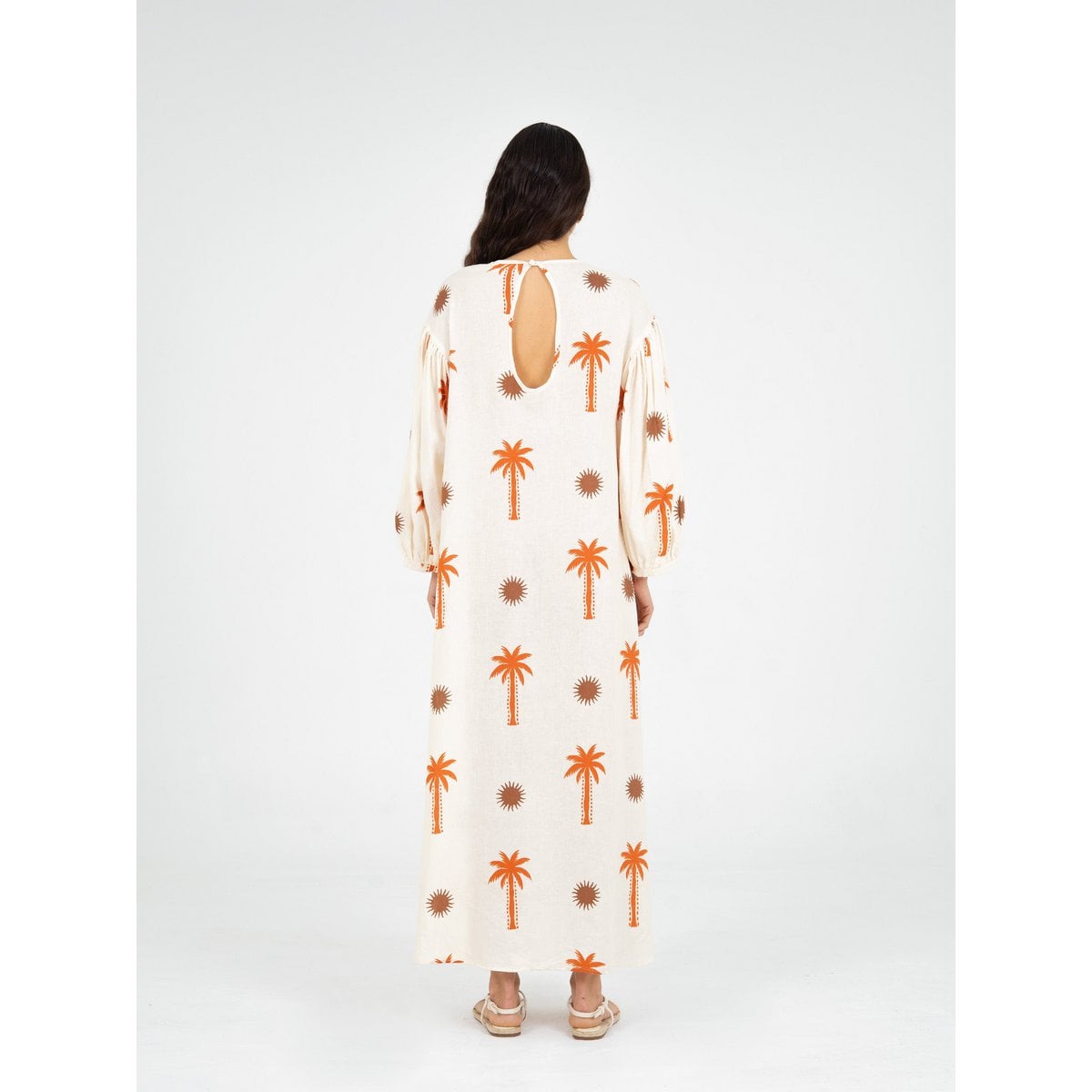 Lux maxi-jurk met palmprint
