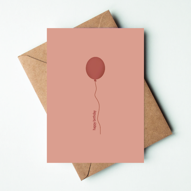 Lykønskningskort ballon | Tillykke med fødselsdagen