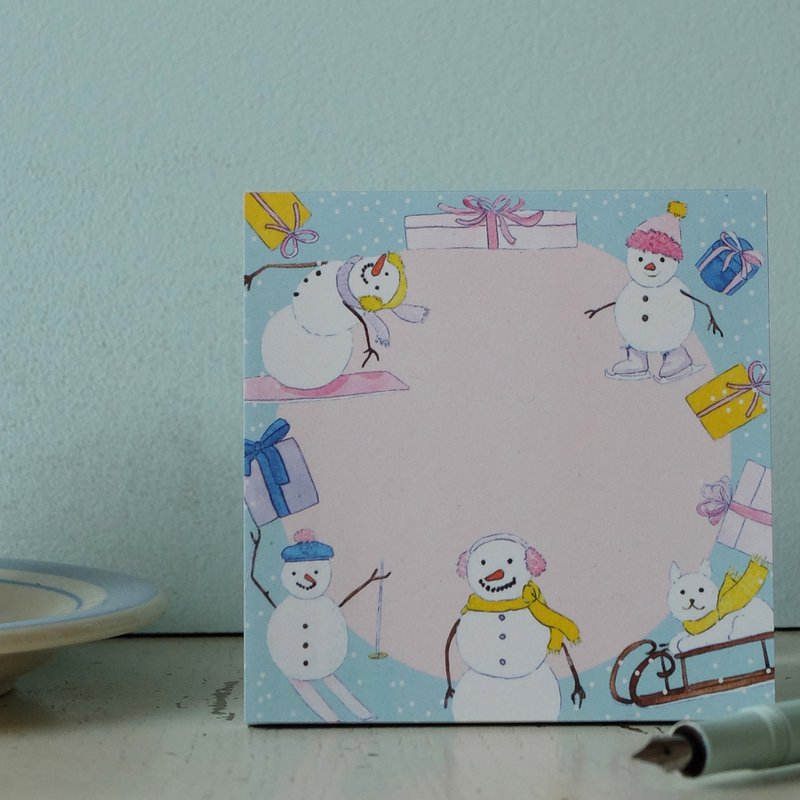 Notesblok 10x10 cm snemænd