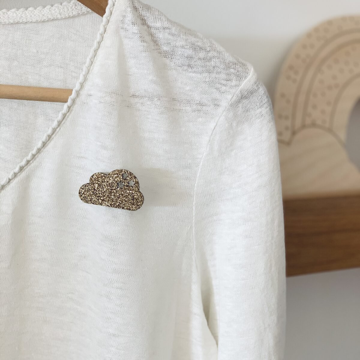 Spilla glitterata - Nuvola