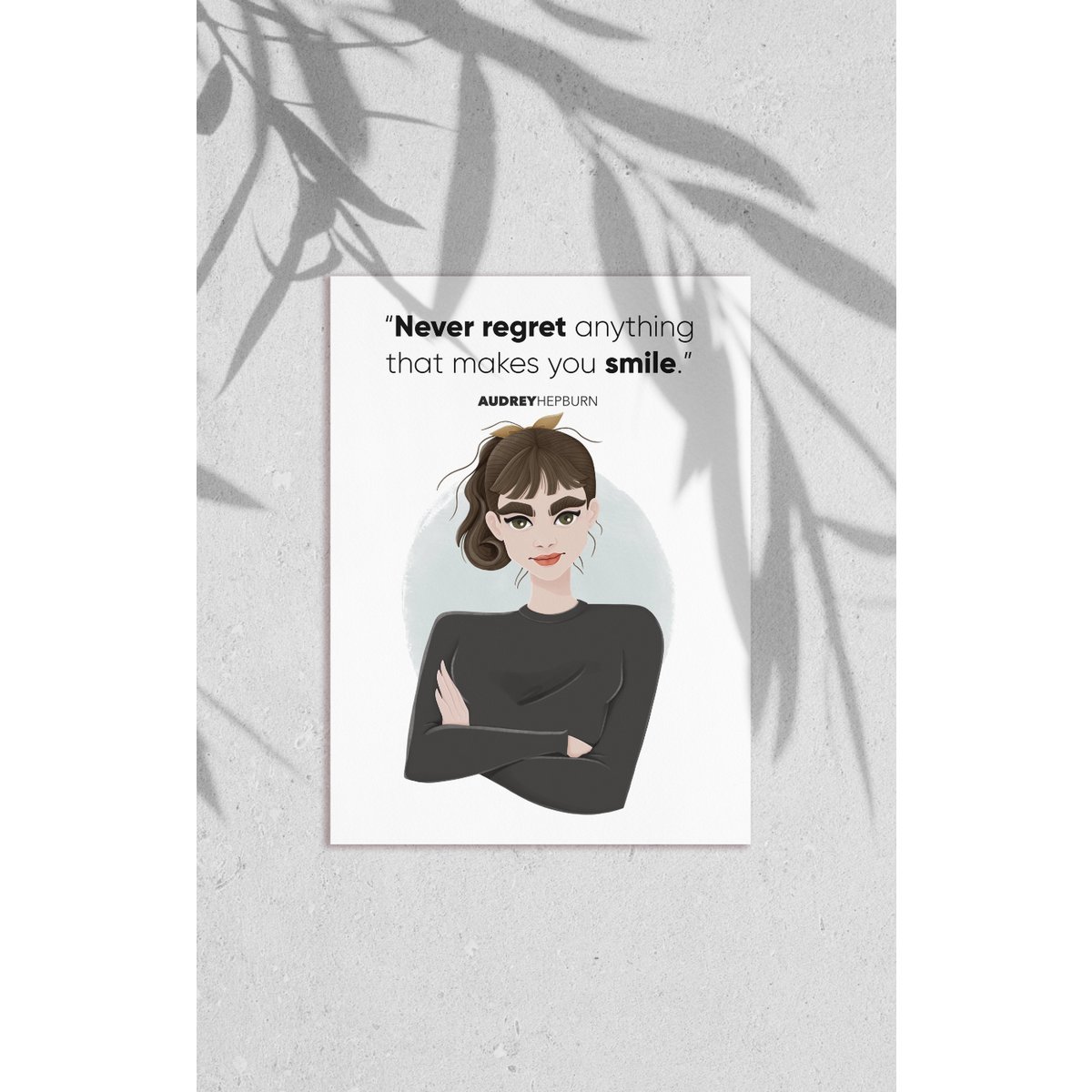 Audrey Hepburn - Zitate Kunstdruck (A4)
