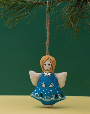 Angel with a winter city