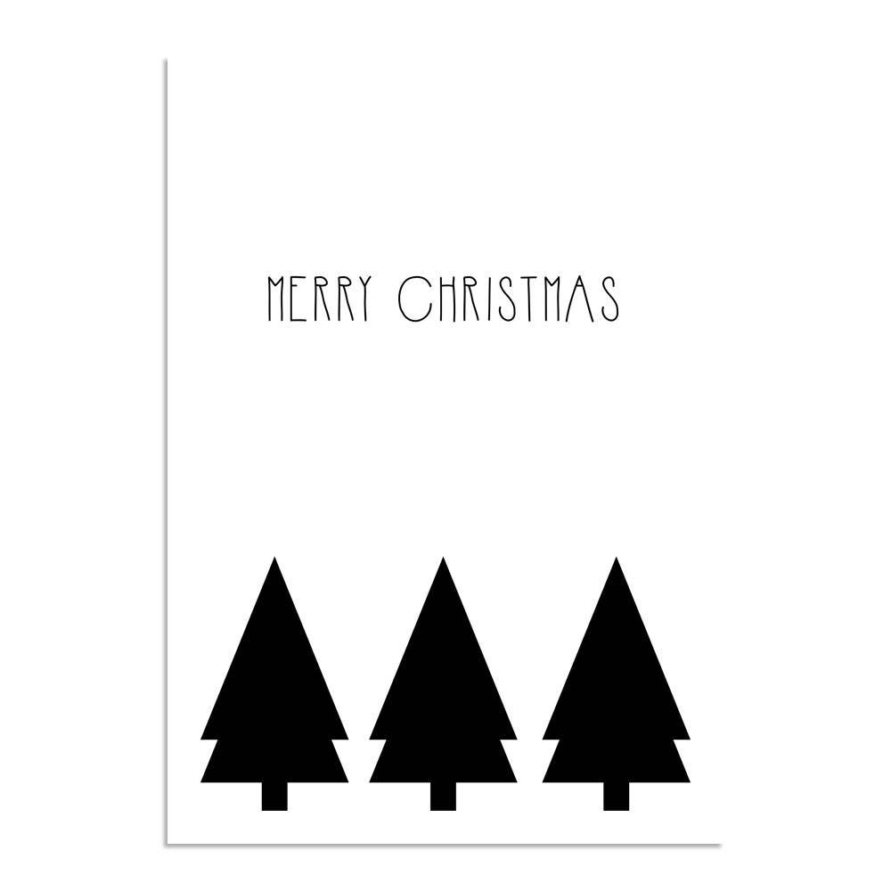 Christmas Christmas trees - Christmas Poster - Text poster - Black and White poster