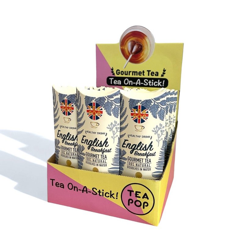 TEA-POP Tea-On-A-Stick | English Breakfast | 20 Sticks Display Tray