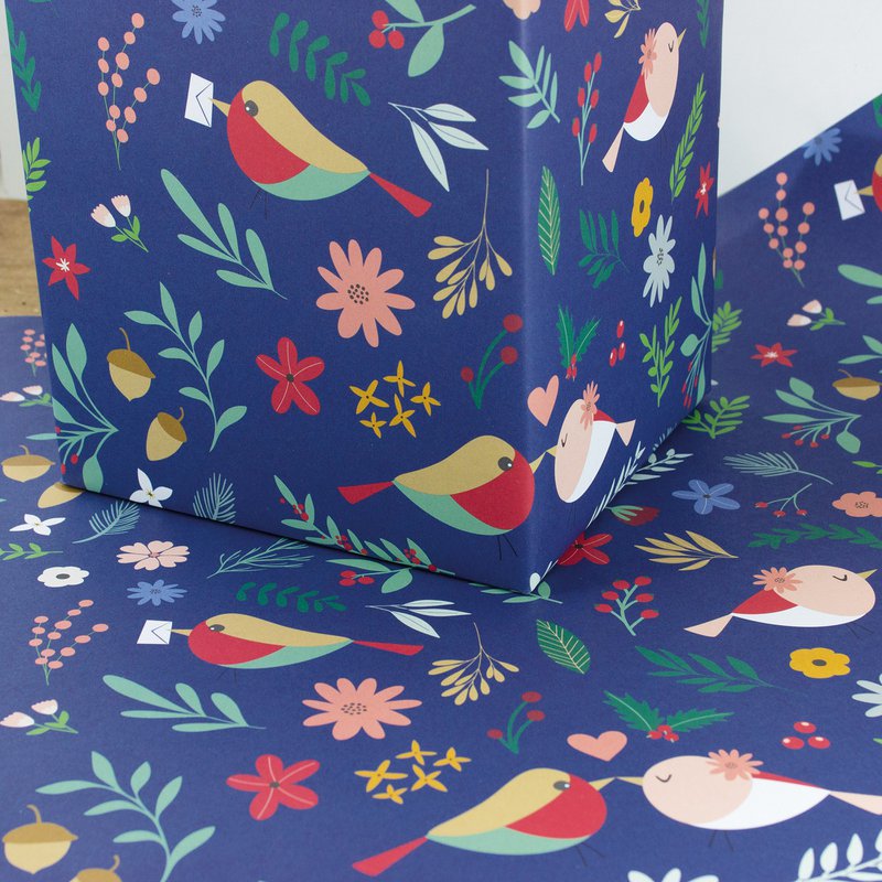 Papel de regalo Bird Love Story