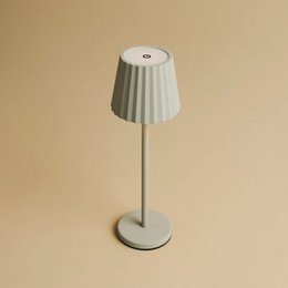 Maya Shadow Grey Ribbed Bordlampe