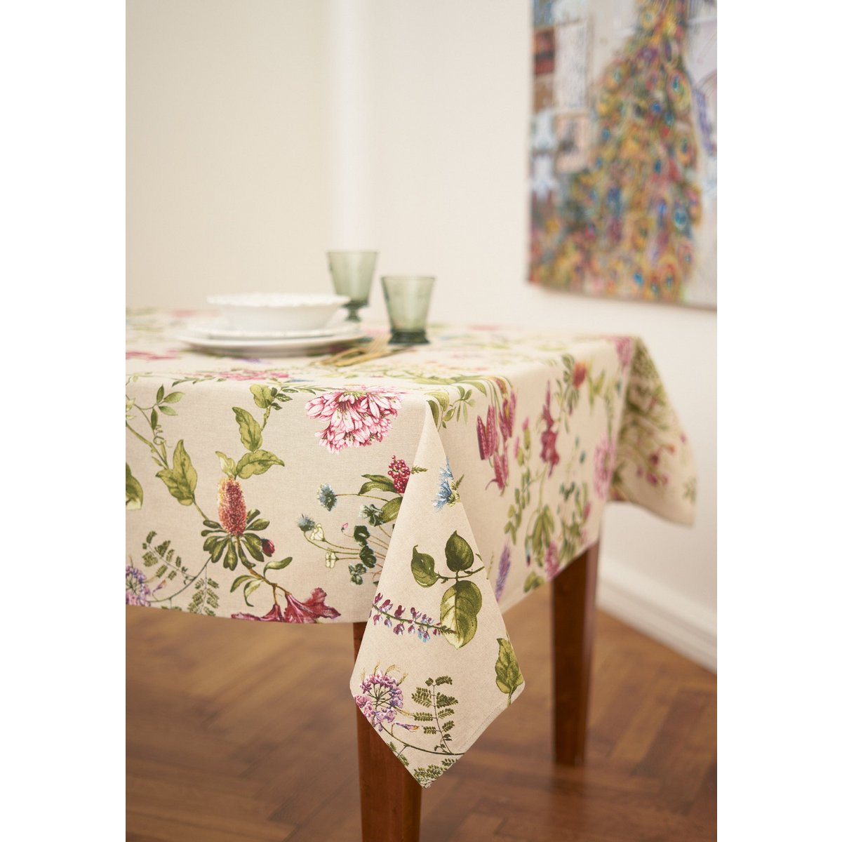 Rectangular Tablecloth, Poly-cotton Mix, Printed | Botanico