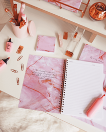 A5 Spiral Notebook in Luxurious Rose Quartz