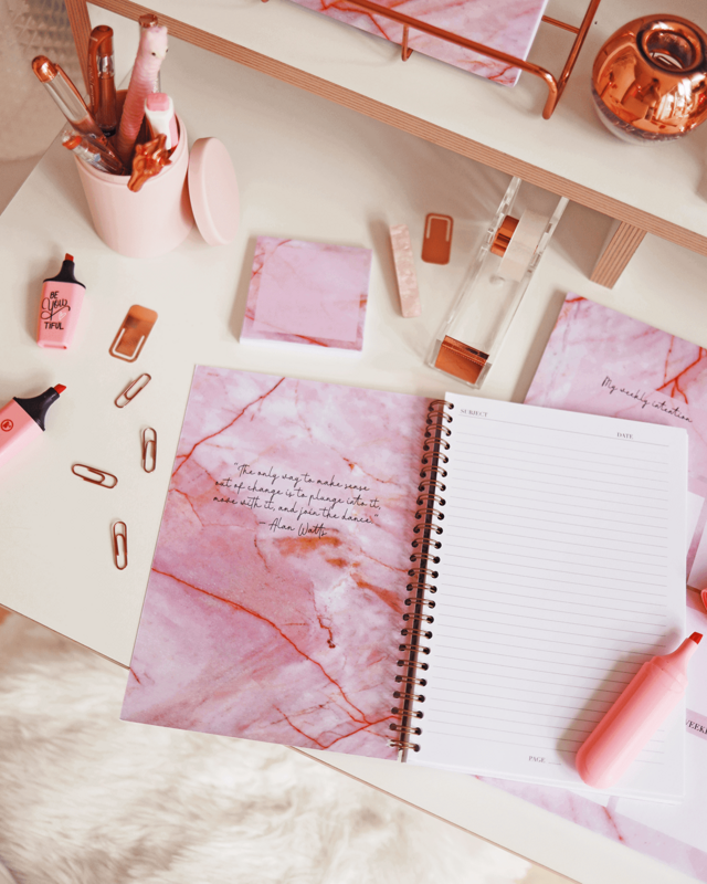 Quaderno a spirale A5 in lussuoso quarzo rosa