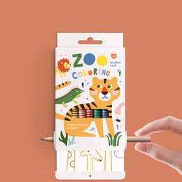 Farvelægning med zoologisk dyr - Scrollino Zoo Coloring
