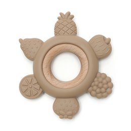 Doux et dur | Anneau de dentition en bois et silicone FRUIT PUNCH | KAKI