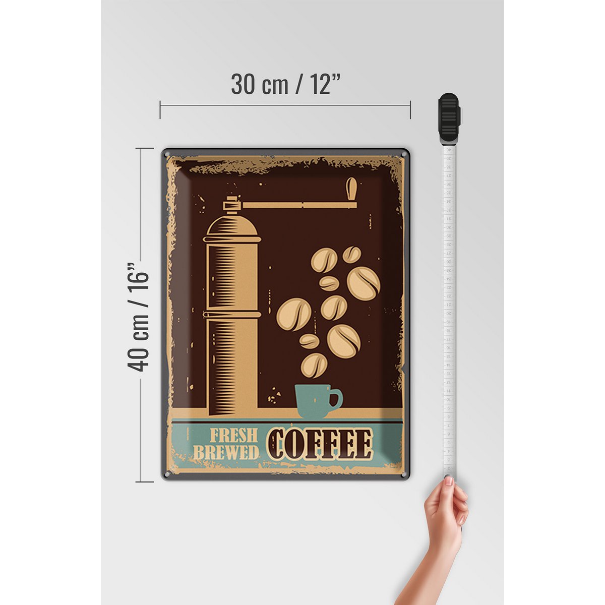 Tin Sign Retro 30x40cm Coffee Coffee freshly brewed