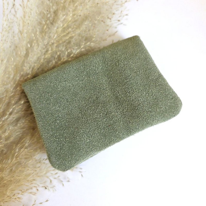 Mini portemonnee suède olive