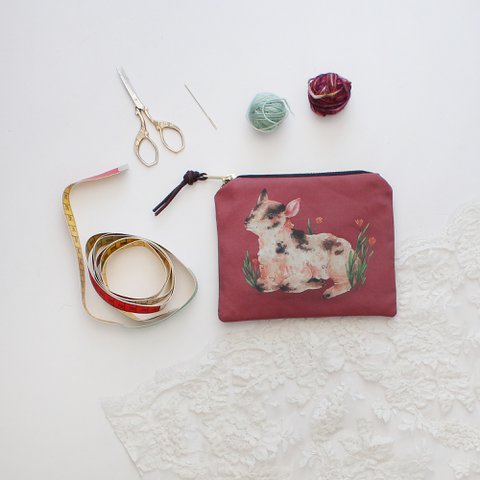 Alma the Lamb | Zipper Pouch | Storage Bag | Coin Purse