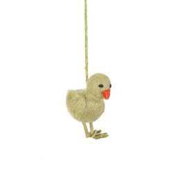 Decoración de pollito de Pascua colgante de fieltro de aguja hecho a mano (paquete variado de 6)
