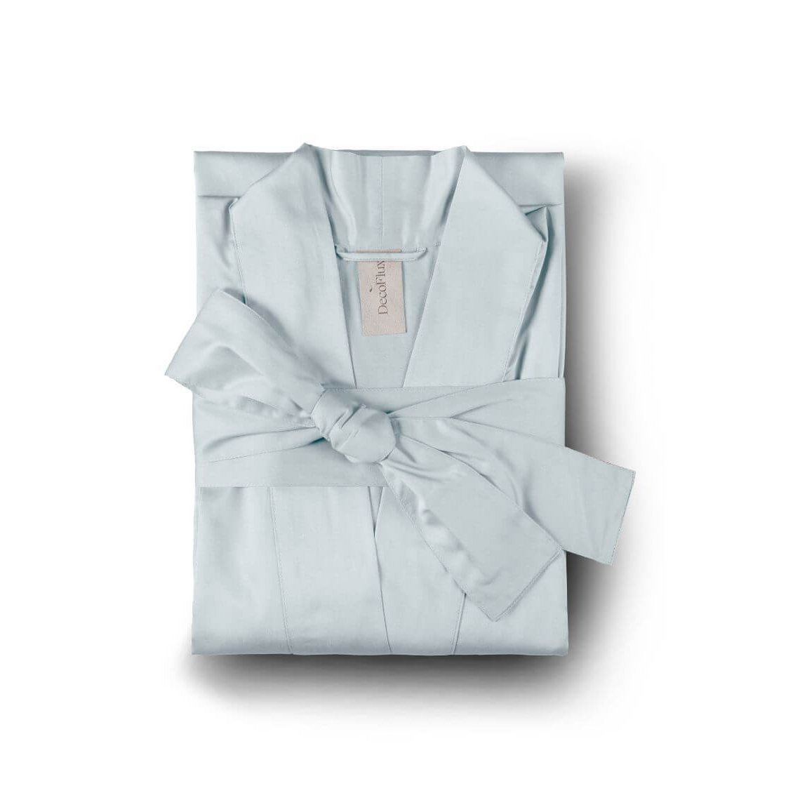 Satijnen kimono badjas Effen lichtblauw