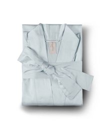 Satijnen kimono badjas Effen lichtblauw
