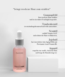 ENDLESSVIBE - siero viso con argan, jojoba, semi di melograno, semi d'uva e olio di sesamo