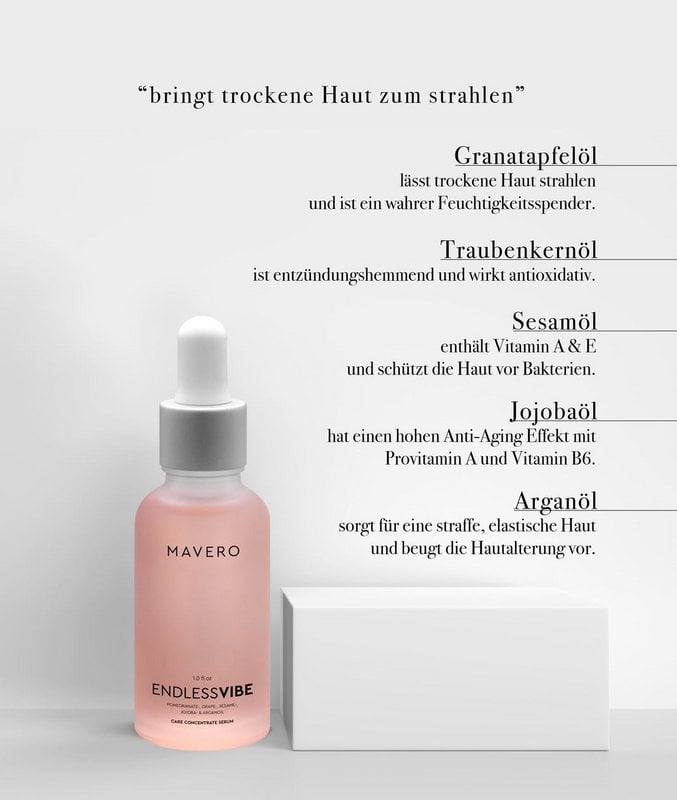 ENDLESSVIBE - siero viso con argan, jojoba, semi di melograno, semi d'uva e olio di sesamo