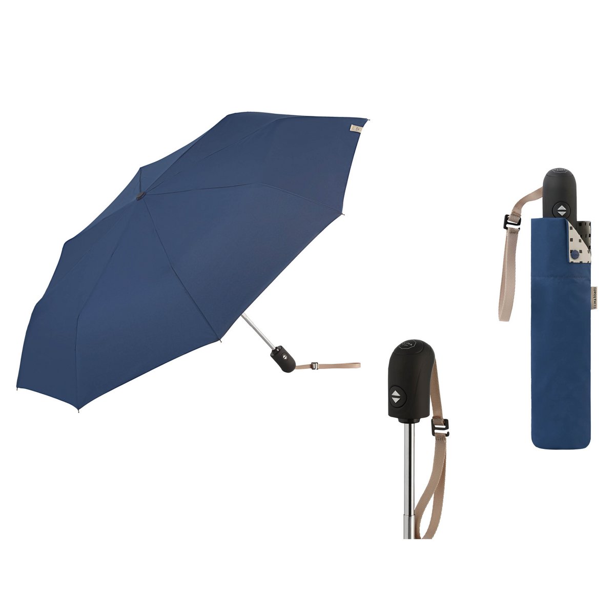 Otwórz i zamknij składany parasol „Color Block” | Wiatroodporny | Tkanina z recyklingu | Człowiek