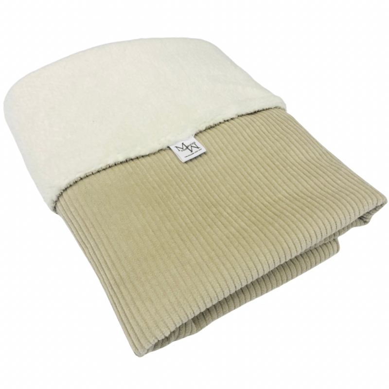 Deken Ecru Rib & Teddy White | Verschiedene Dimensionen