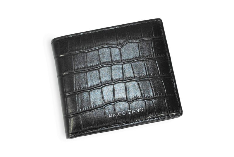OTAVIO Black Croc Wallet