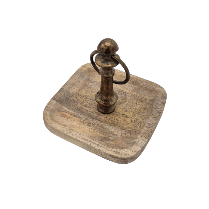 Etagere Miles - 1 laags - Antique Brass Shiny/Natural