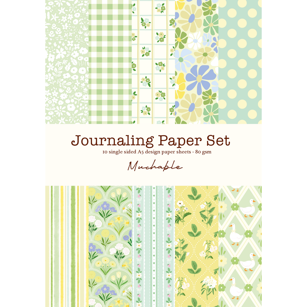 Ensemble de papier scrapbook journaling - 10 feuilles A5 impression/motifs