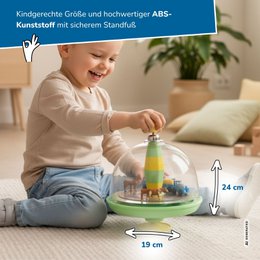 Boerderij panorama tol voor kinderen, met geluid en bewegende elementen, Ø 19 cm