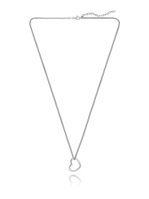 Ciondolo catena CUORE in argento rodiato