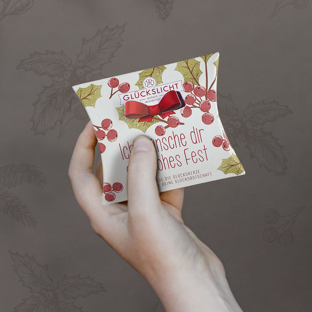 Glückslicht  / In der Geschenkbox mit ausgestanzter Schleife 🎀 / Emotion / Ich wünsche dir ein frohes Fest / Weihnachtliches Motiv