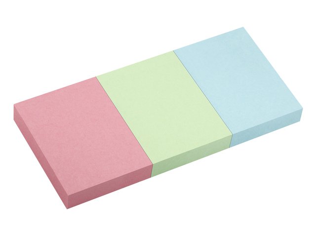 Info notities 50x40mm assorti pastel pak 3 blok 100 vel