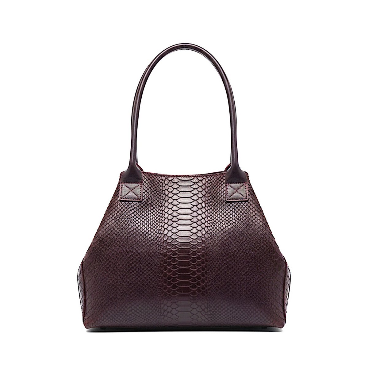 LOLA – Italian python-embossed leather bag – Burgundy