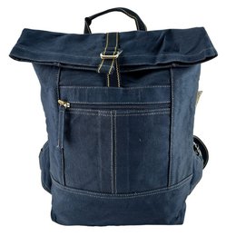 Mochila Domelo de lona encerada. Mochila unisex impermeable. Mochila de ocio vegana. Diseño de mochila enrollable monocromática con mucho espacio.