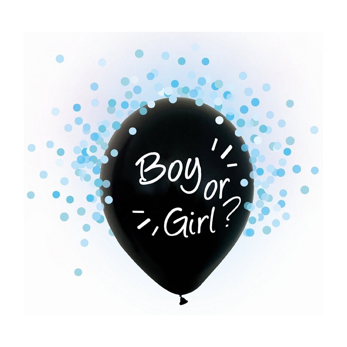 Gender Reveal Confetti Balloons - Blue - Pack of 4