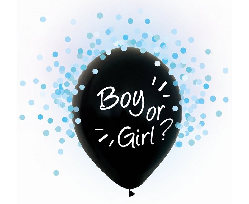 Gender Reveal Confetti Balloons - Blue - Pack of 4