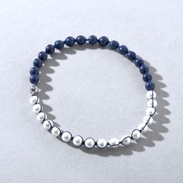 Minimalist yet Chunky Lapislazuli Pearl Beads Necklace