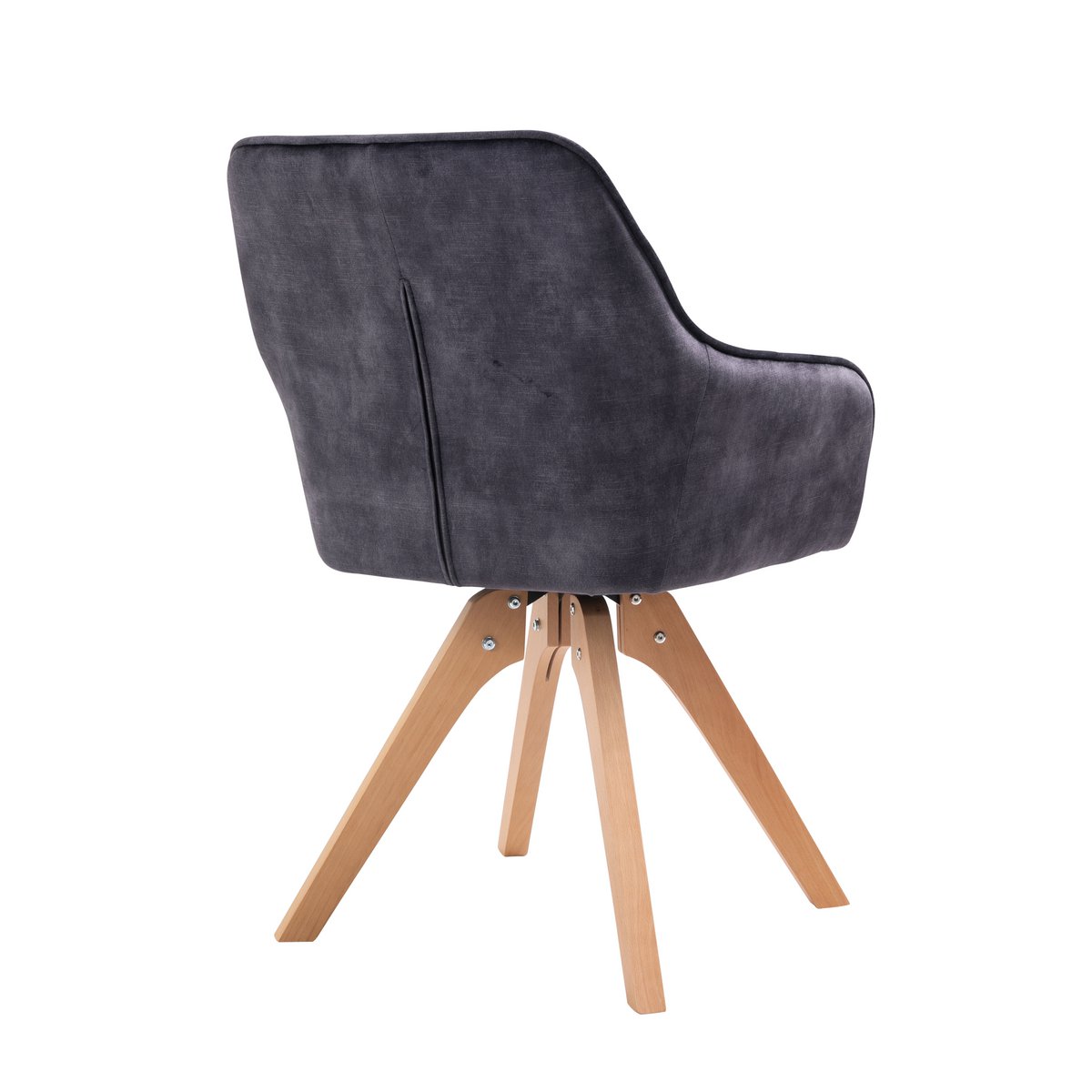 Armchair vintage velvet velor, black