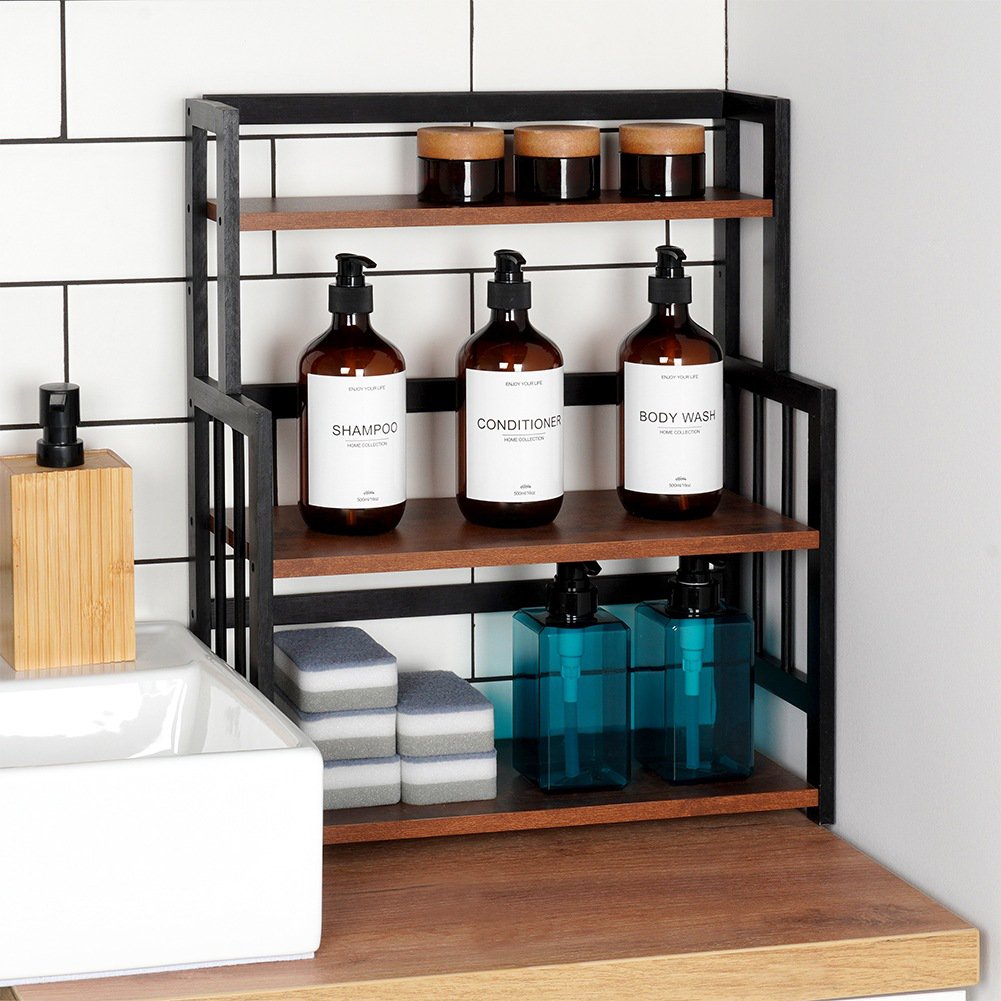 Kitchen Shelf Wooden 3-Level 41.5x18.5x50 cm