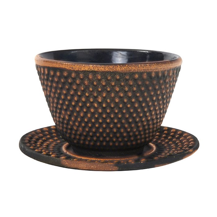 Teaclassix Teacup 12cl + round plate Arare, koper